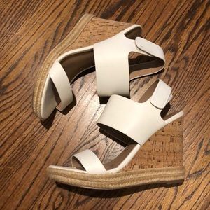 White wedge sandals